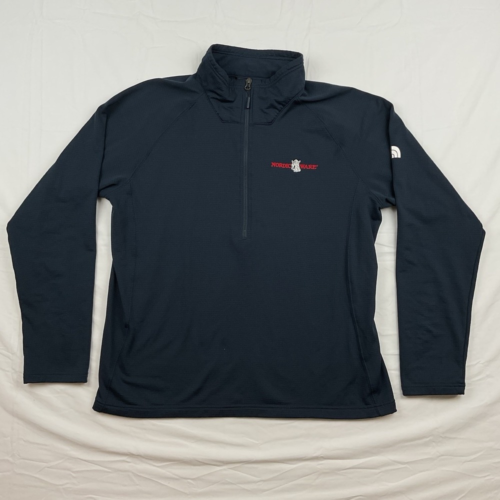 The North Face Mens Quarter Zip Pullover Blue Size XL Nordic Ware Logo‎ Outdoor